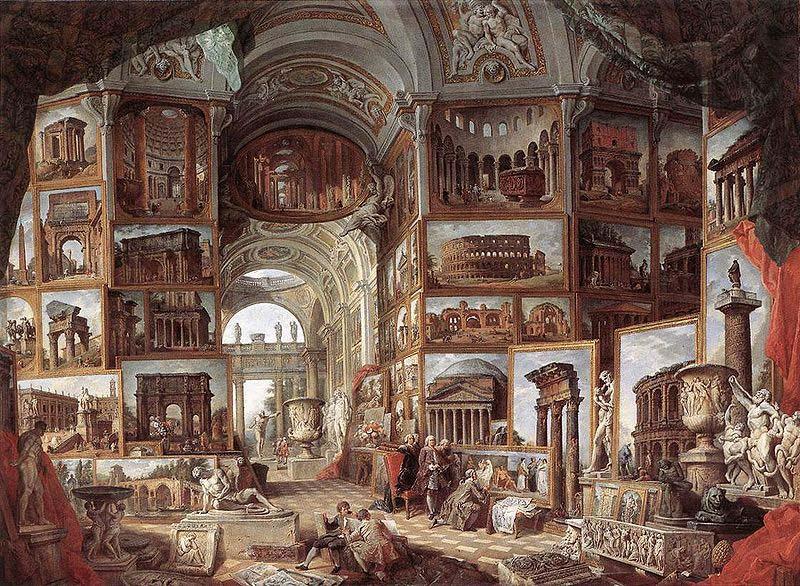  Picture gallery with views of ancient Rome